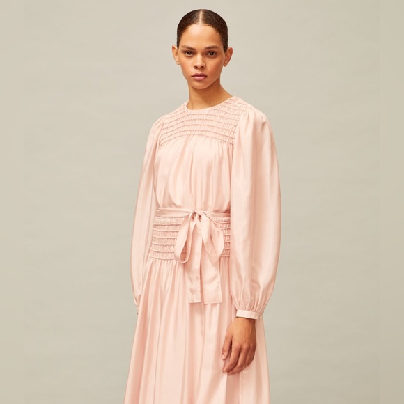 Tory Burch Tops - NWT $448 Tory Burch Corded Silk Belted Pink Top Blouse